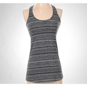Lululemon Athletica Size XS Womens Razorback Active Tank Top Gray Black Stripe
